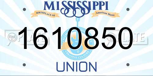 1610850 Mississippi License Plate