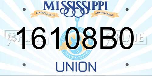 16108B0 Mississippi License Plate