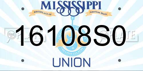 16108S0 Mississippi License Plate