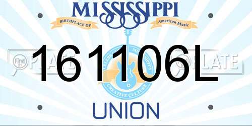 161106L Mississippi License Plate