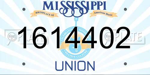 1614402 Mississippi License Plate