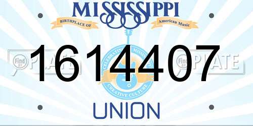 1614407 Mississippi License Plate