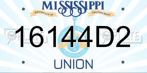 16144D2 Mississippi License Plate