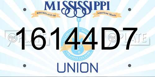 16144D7 Mississippi License Plate