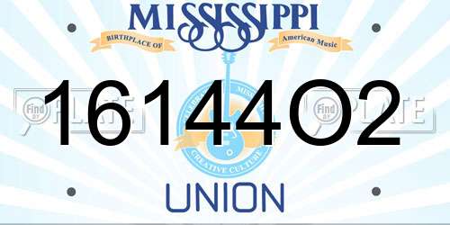 16144O2 Mississippi License Plate