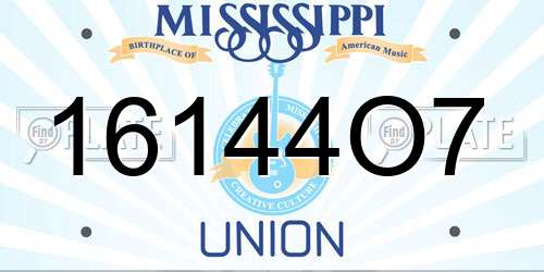16144O7 Mississippi License Plate