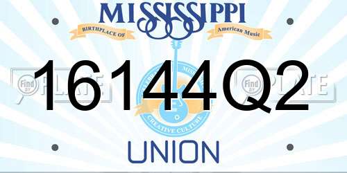 16144Q2 Mississippi License Plate