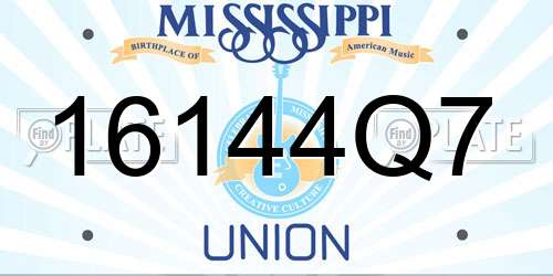 16144Q7 Mississippi License Plate