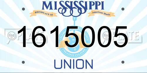 1615005 Mississippi License Plate
