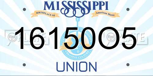16150O5 Mississippi License Plate