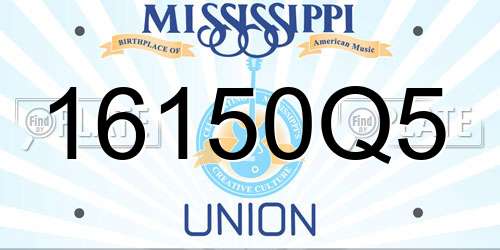 16150Q5 Mississippi License Plate