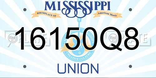 16150Q8 Mississippi License Plate