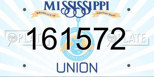 161572 Mississippi License Plate