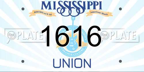 1616 Mississippi License Plate