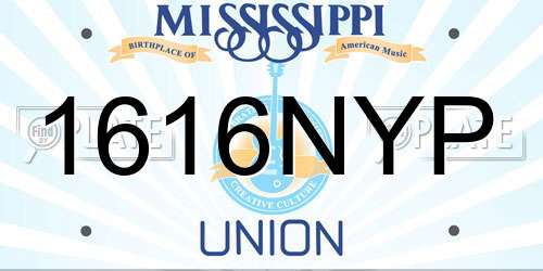 1616NYP Mississippi License Plate