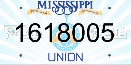 1618005 Mississippi License Plate