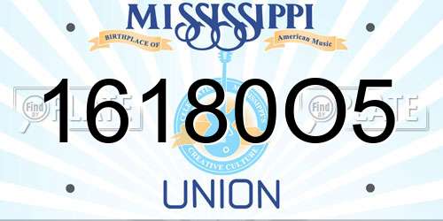 16180O5 Mississippi License Plate