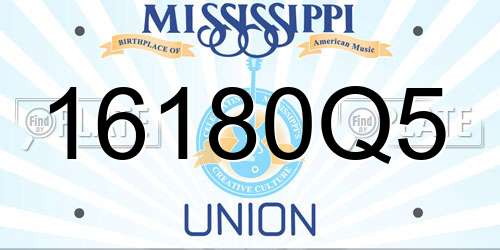 16180Q5 Mississippi License Plate