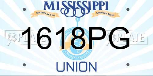 1618PG Mississippi License Plate
