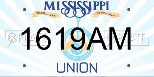 1619AM Mississippi License Plate