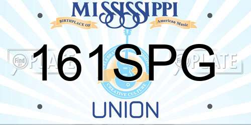 161SPG Mississippi License Plate