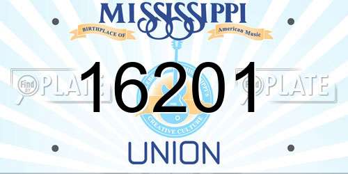 16201 Mississippi License Plate