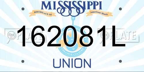 162081L Mississippi License Plate