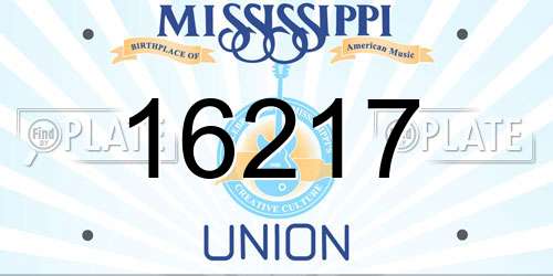 16217 Mississippi License Plate