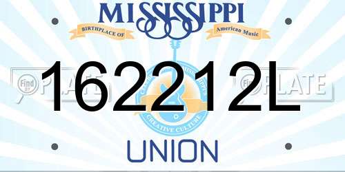 162212L Mississippi License Plate