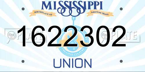 1622302 Mississippi License Plate