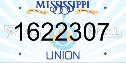 1622307 Mississippi License Plate