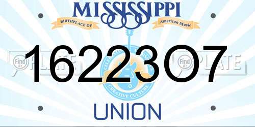 16223O7 Mississippi License Plate