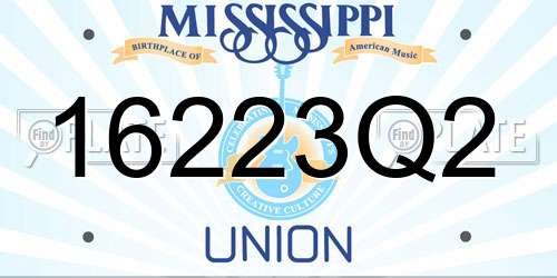 16223Q2 Mississippi License Plate