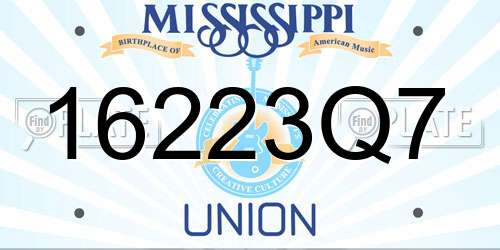 16223Q7 Mississippi License Plate