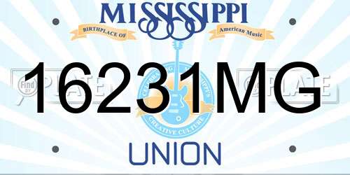 16231MG Mississippi License Plate