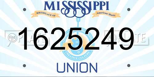 1625249 Mississippi License Plate