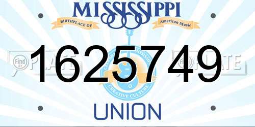 1625749 Mississippi License Plate