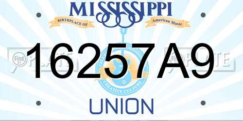 16257A9 Mississippi License Plate