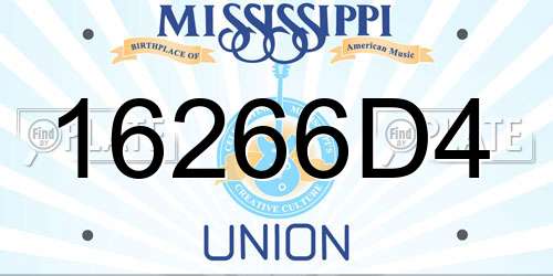16266D4 Mississippi License Plate