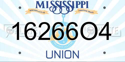 16266O4 Mississippi License Plate