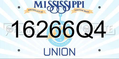 16266Q4 Mississippi License Plate