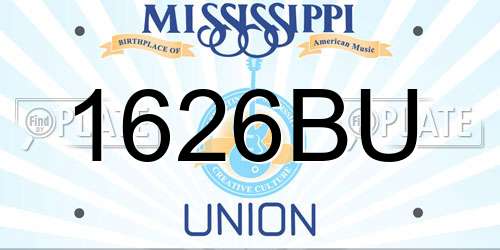 1626BU Mississippi License Plate