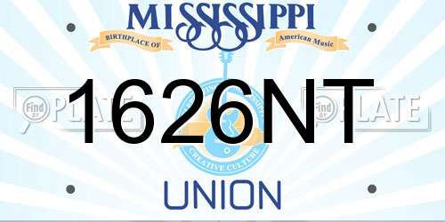 1626NT Mississippi License Plate