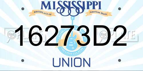 16273D2 Mississippi License Plate