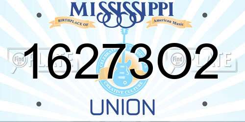 16273O2 Mississippi License Plate