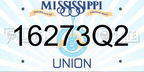 16273Q2 Mississippi License Plate