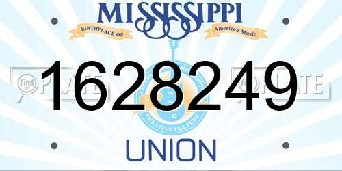 1628249 Mississippi License Plate