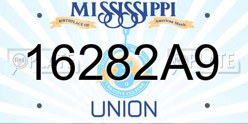 16282A9 Mississippi License Plate
