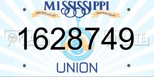 1628749 Mississippi License Plate