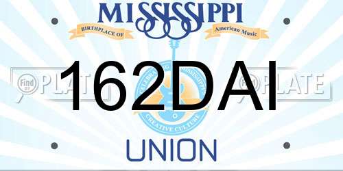 162DAI Mississippi License Plate